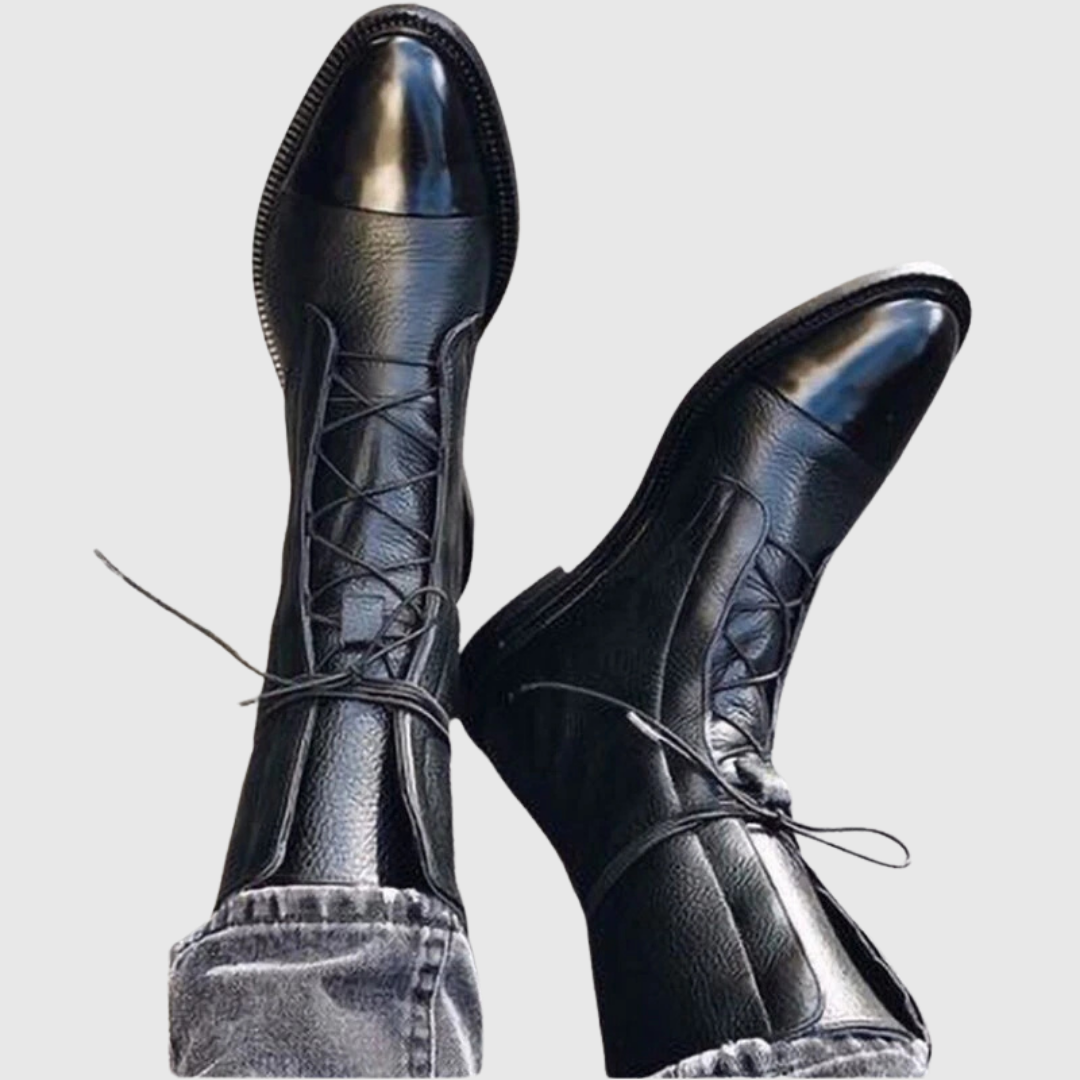 Classic Lace-Up Boots - View 1.0 | Avenly London