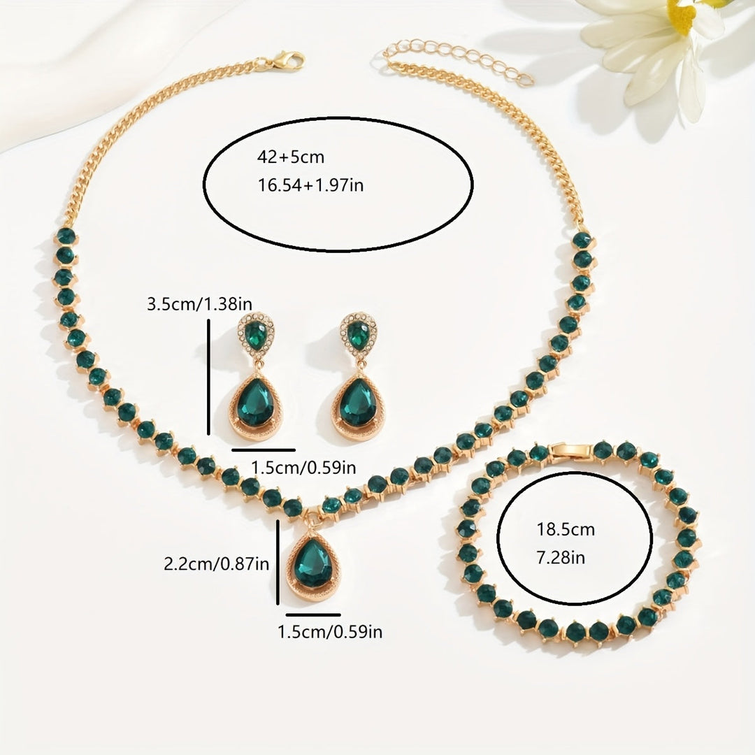 Elegant Geometric Crystal Jewelry Set - View 4.0 | Avenly London