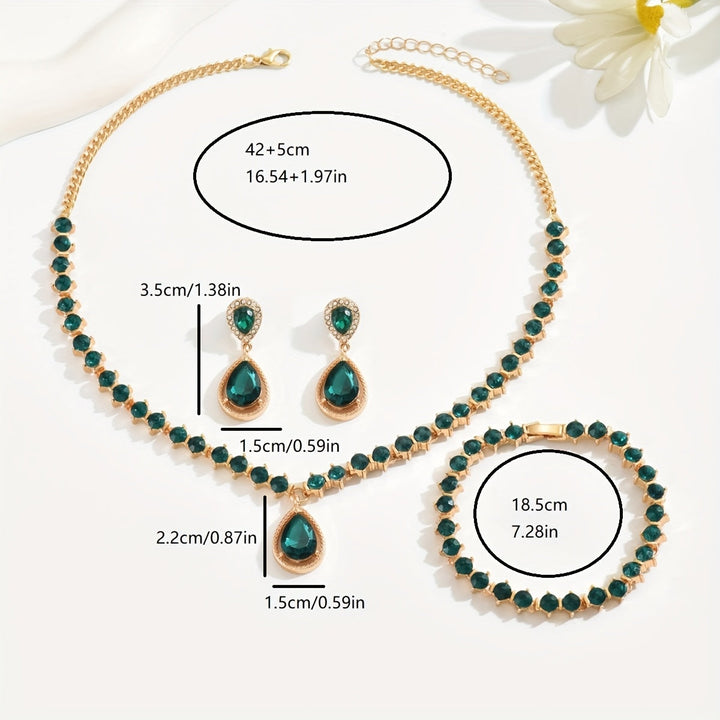 Elegant Geometric Crystal Jewelry Set - View 4.0 | Avenly London