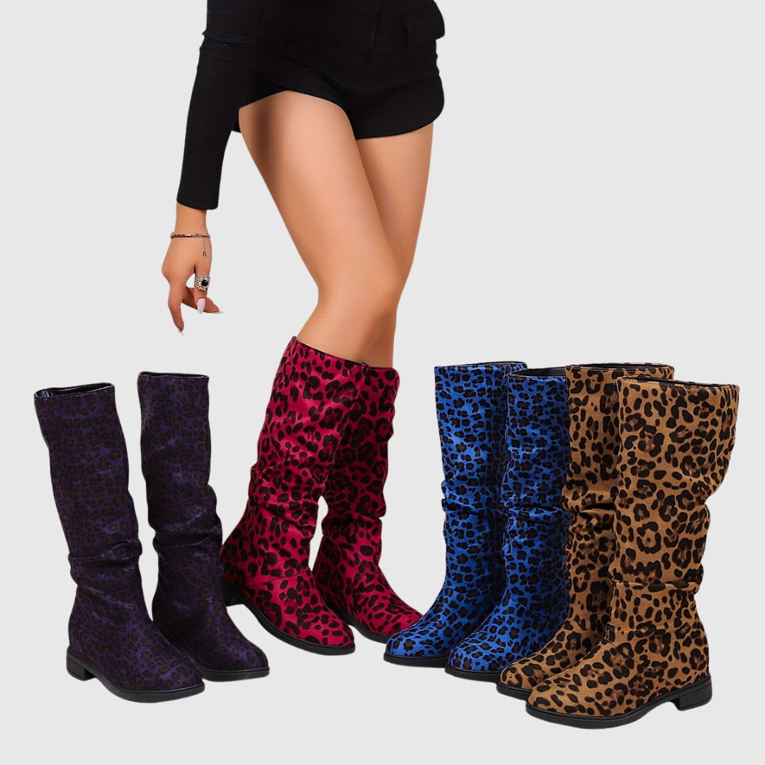 Leopard Mid-Calf Boots - View 3.0 | Avenly London