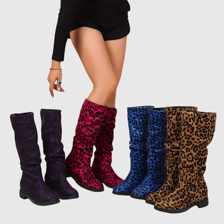 Leopard Mid-Calf Boots - View 3.0 | Avenly London