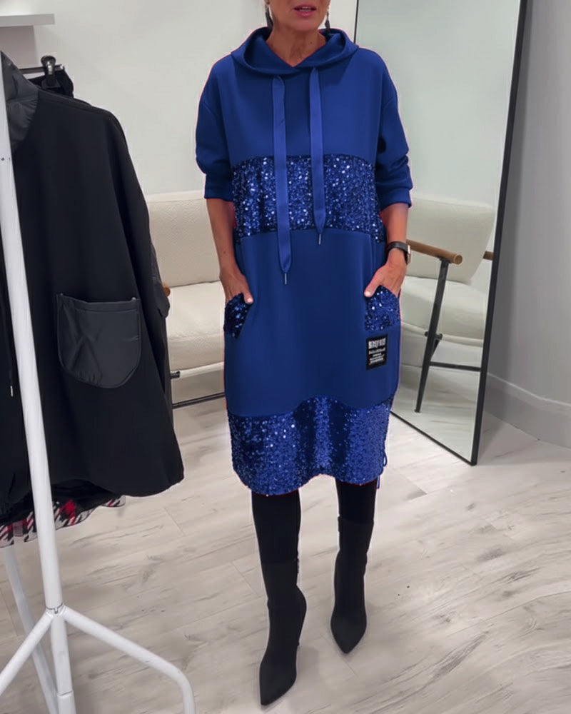 Trendy Patchwork Hooded Dress - View 15.0 | Avenly London