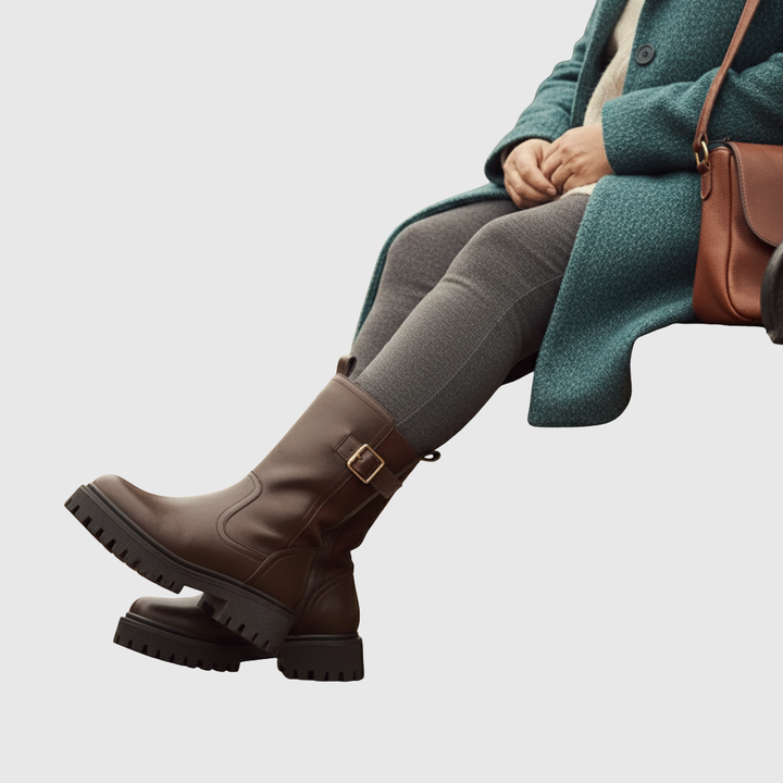 Buckle Chunky Ankle Boots - View 6.0 | Avenly London