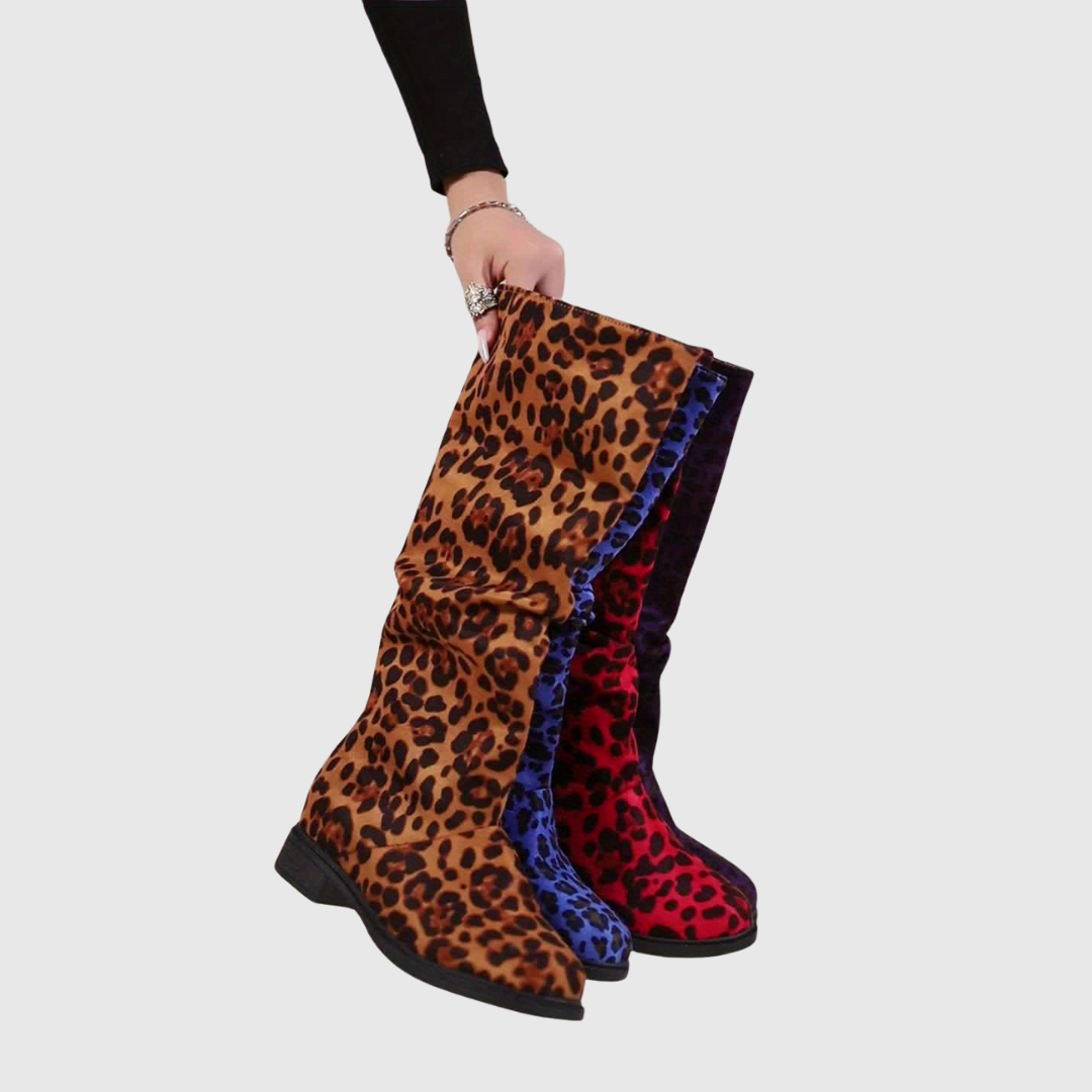 Leopard Mid-Calf Boots - View 19.0 | Avenly London