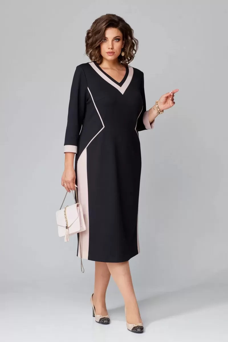 Fenna Grace | Elegant V-Neck Midi Dress - View 2.0 | Avenly London
