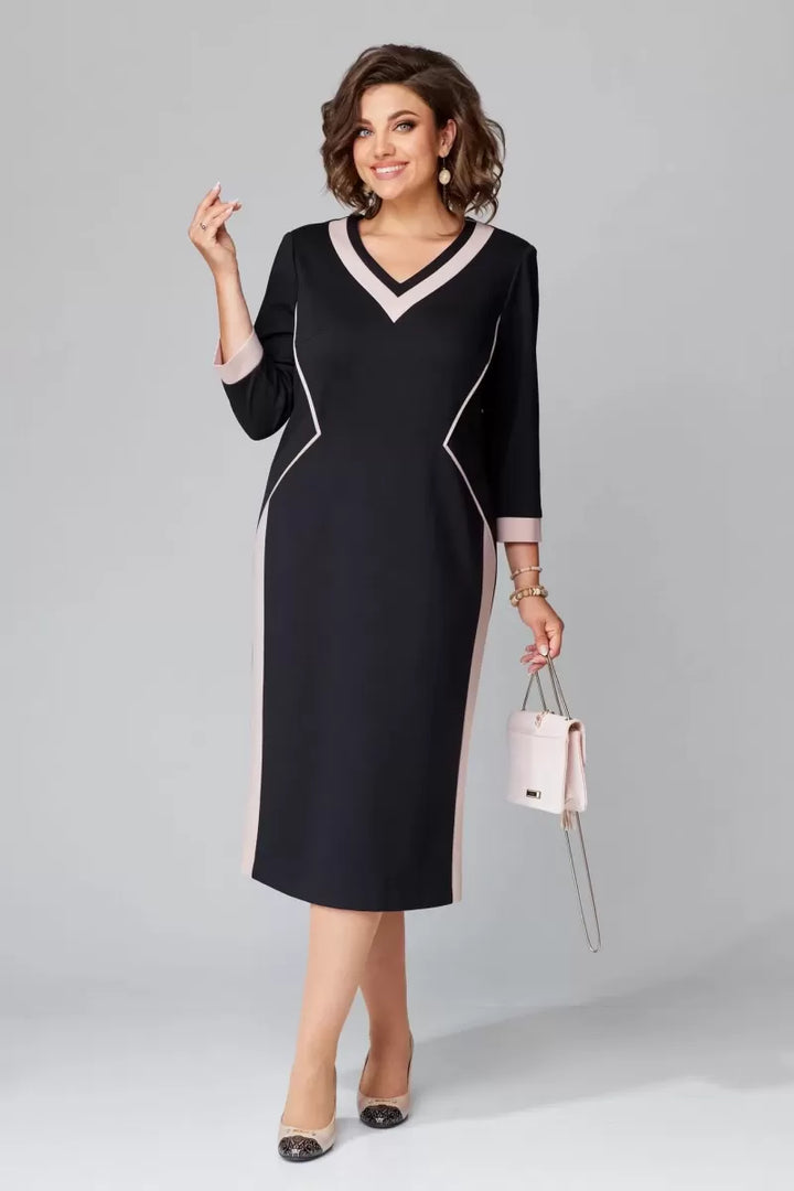 Fenna Grace | Elegant V-Neck Midi Dress - View 6.0 | Avenly London