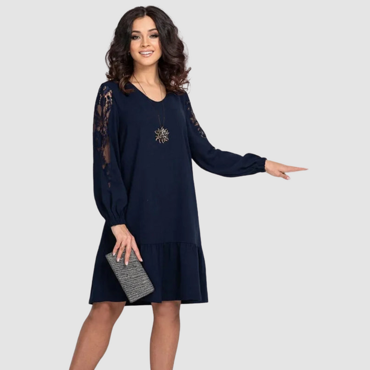 Lowri Quinn | Lace-Sleeve Midi Dress - View 1.0 | Avenly London