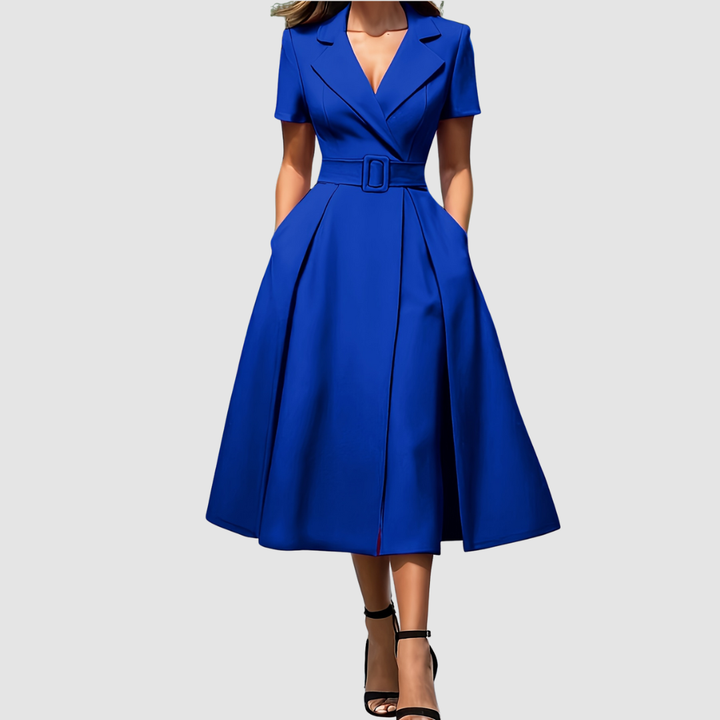 Celina Bloom | Elegant Black A-Line Dress - View 2.0 | Avenly London