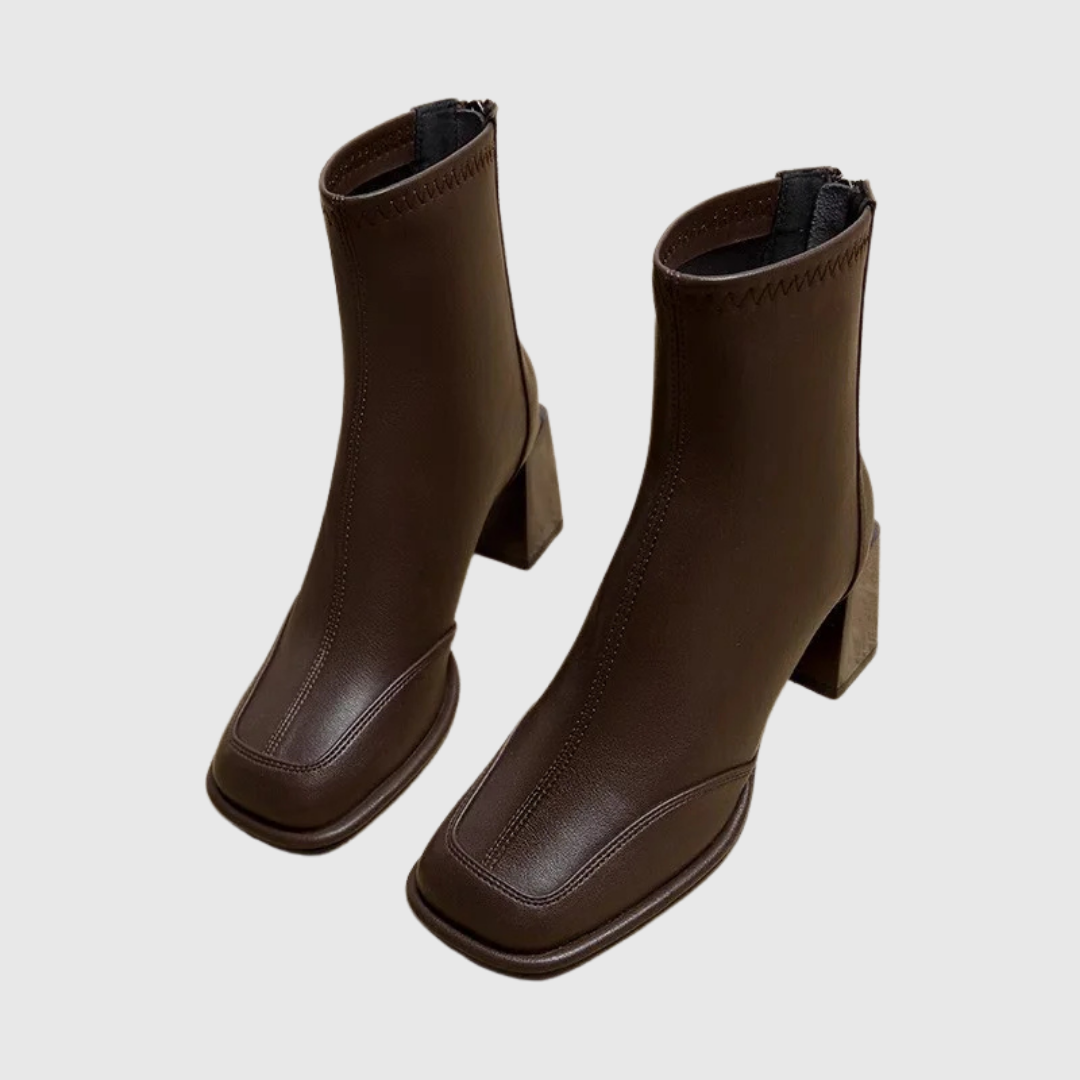 Square-Toe Block Heel Boots - View 5.0 | Avenly London