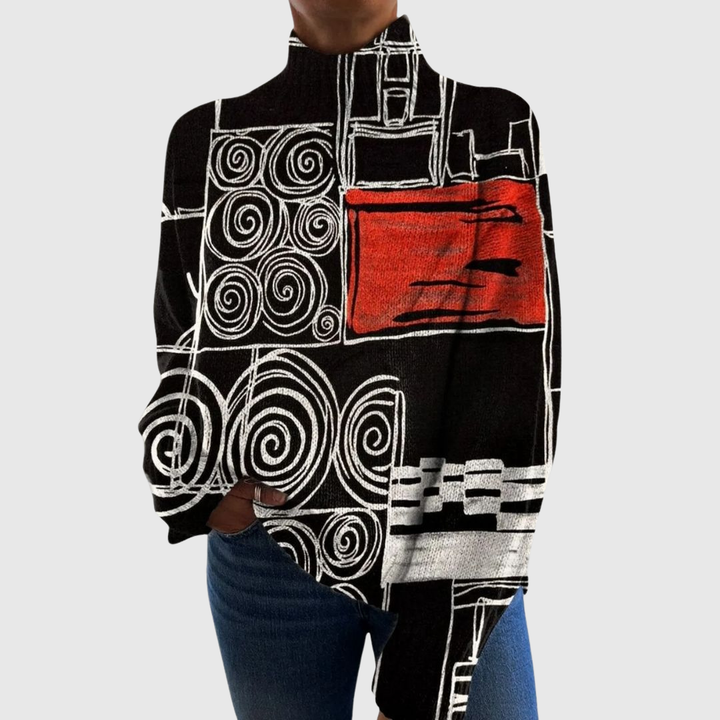 Morvenna | Abstract Knit Turtleneck