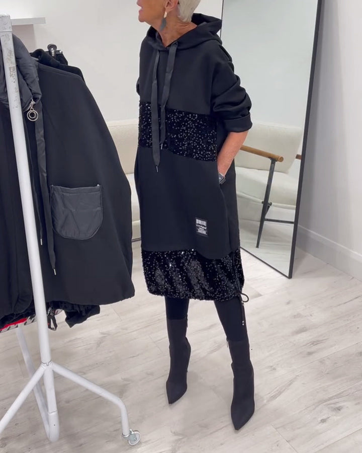 Trendy Patchwork Hooded Dress - View 2.0 | Avenly London