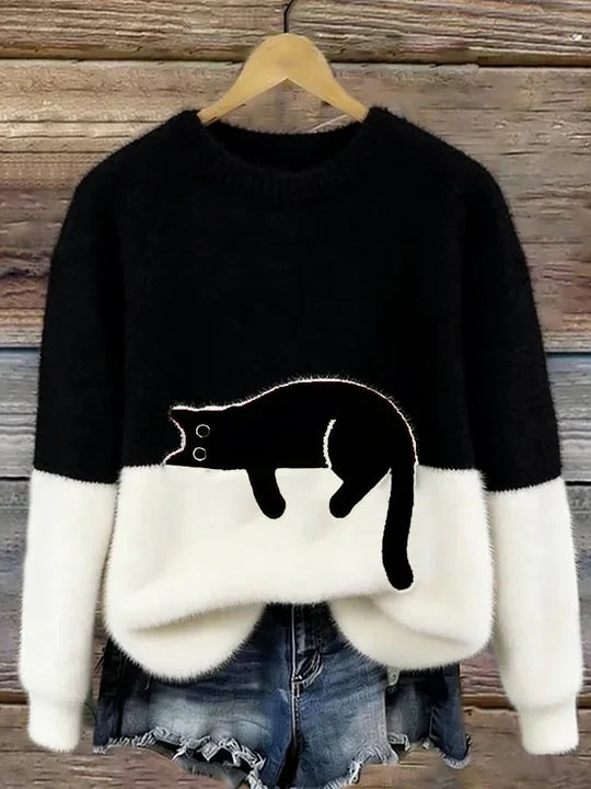 Elsyne | Cozy Cat print Sweater