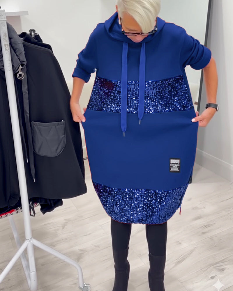 Trendy Patchwork Hooded Dress - View 17.0 | Avenly London