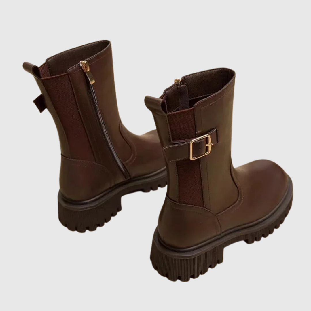 Buckle Chunky Ankle Boots - View 2.0 | Avenly London