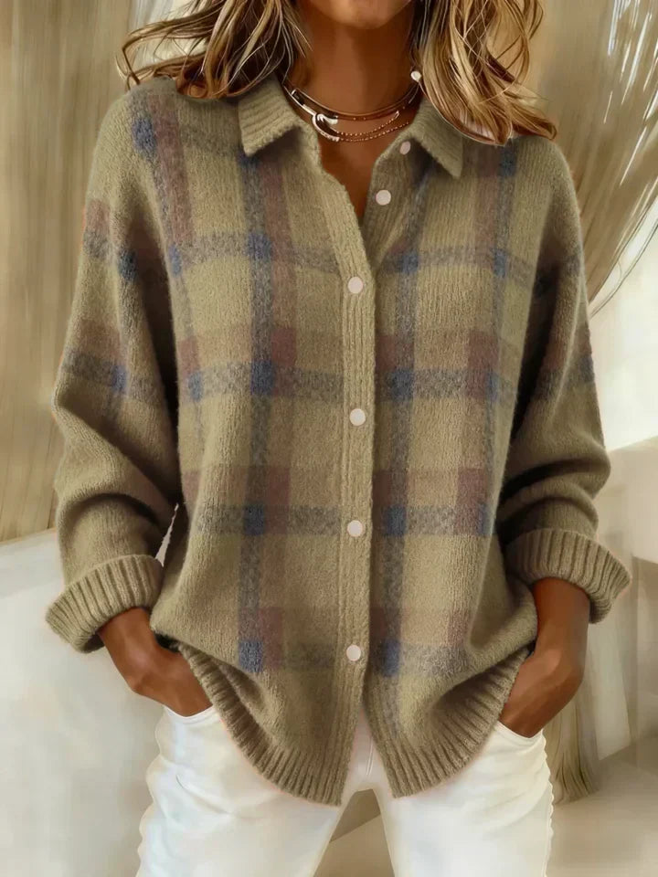 Victoria | Retro Check Pattern Jumper with Contrast