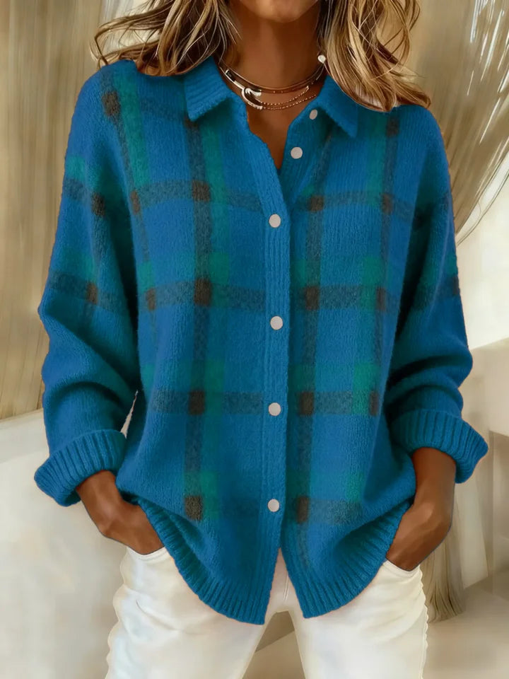 Victoria | Retro Check Pattern Jumper with Contrast