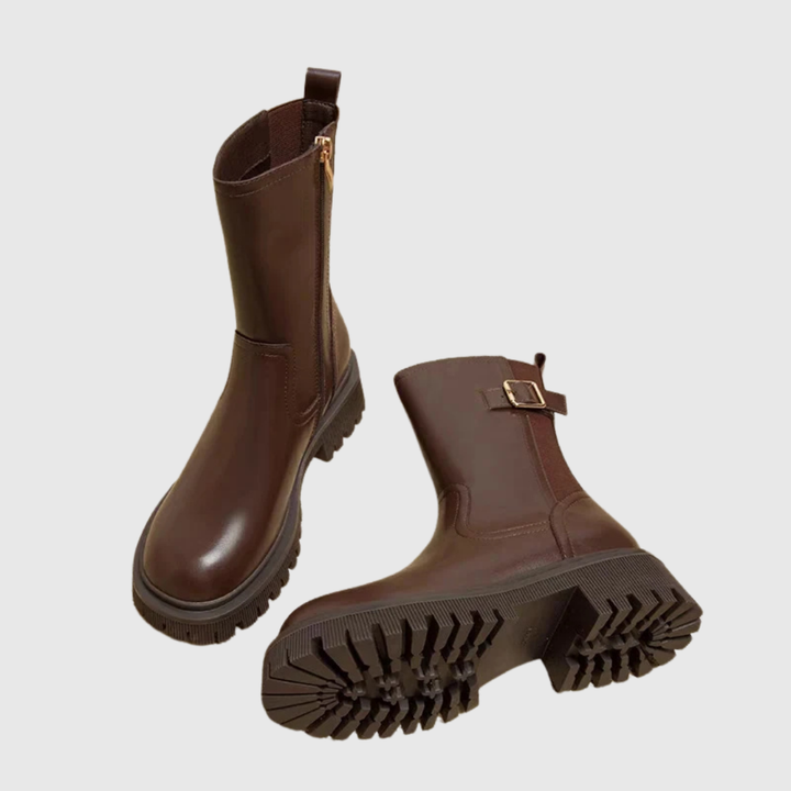 Buckle Chunky Ankle Boots - View 4.0 | Avenly London