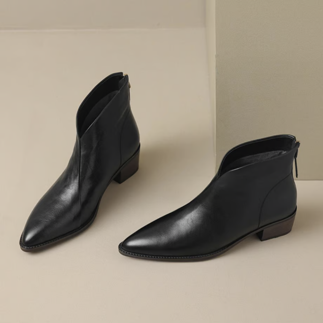 Camille | Luxury Ankle Boots with Low Heel