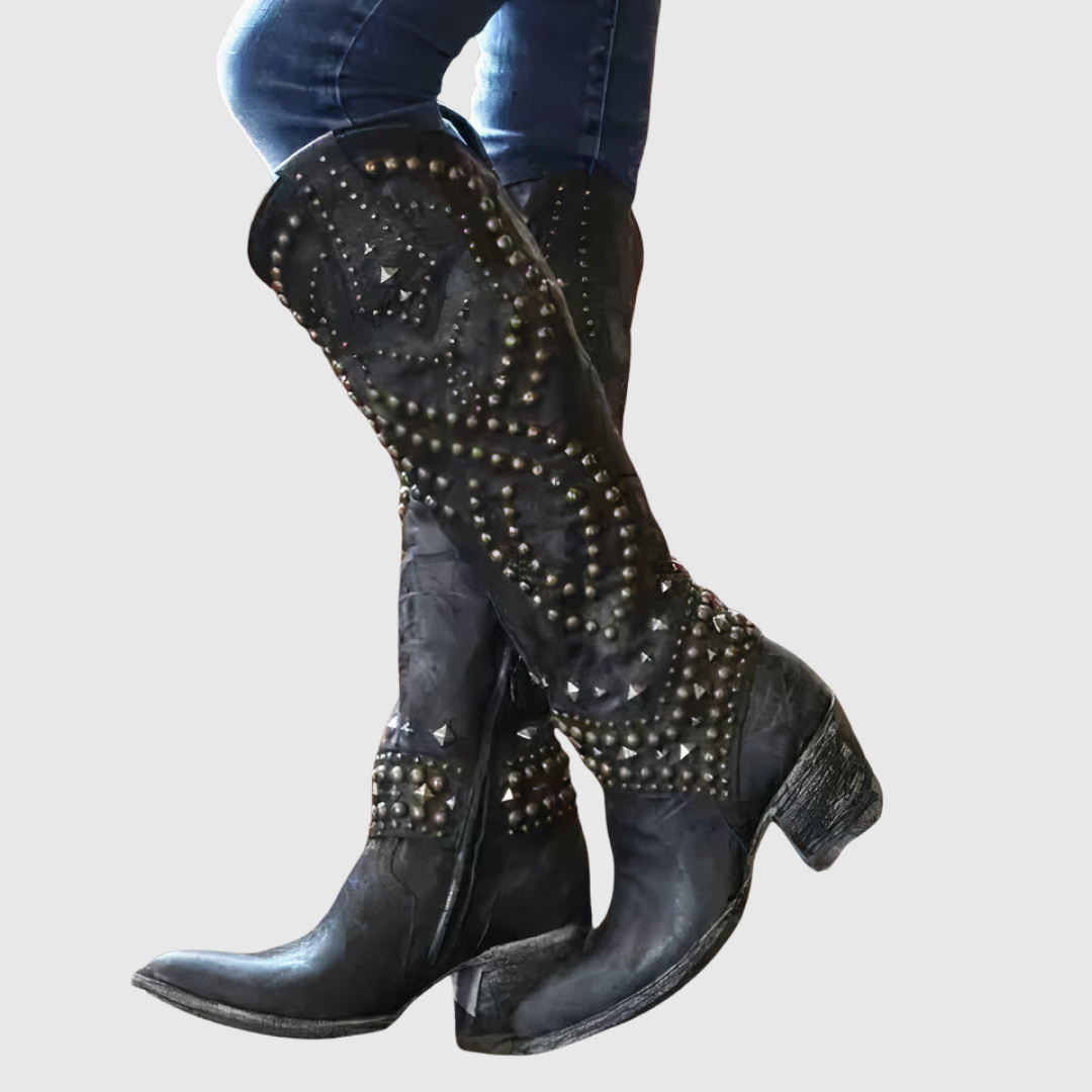 Western Knee-High Boots - View 1.0 | Avenly London