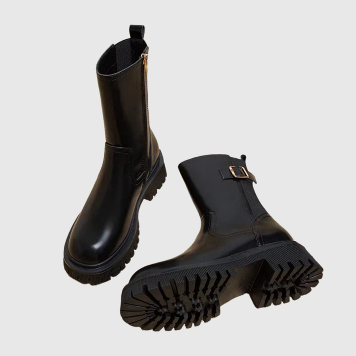 Buckle Chunky Ankle Boots - View 3.0 | Avenly London