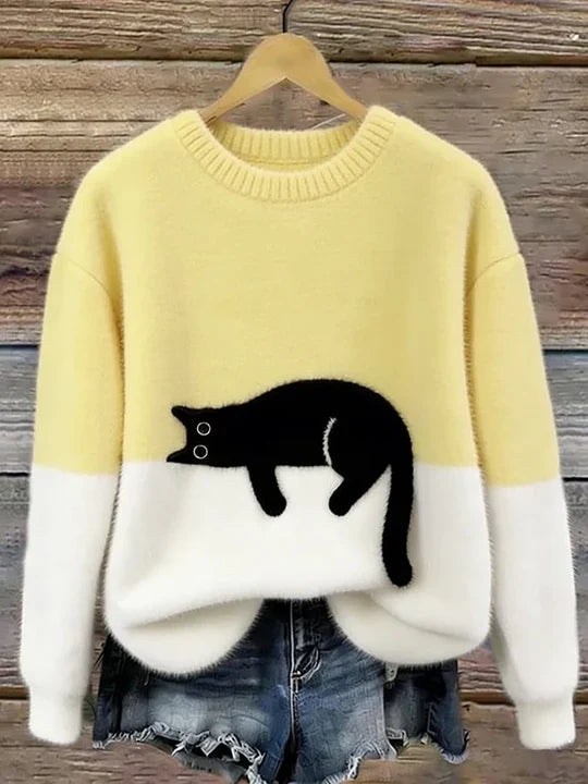 Elsyne | Cozy Cat print Sweater