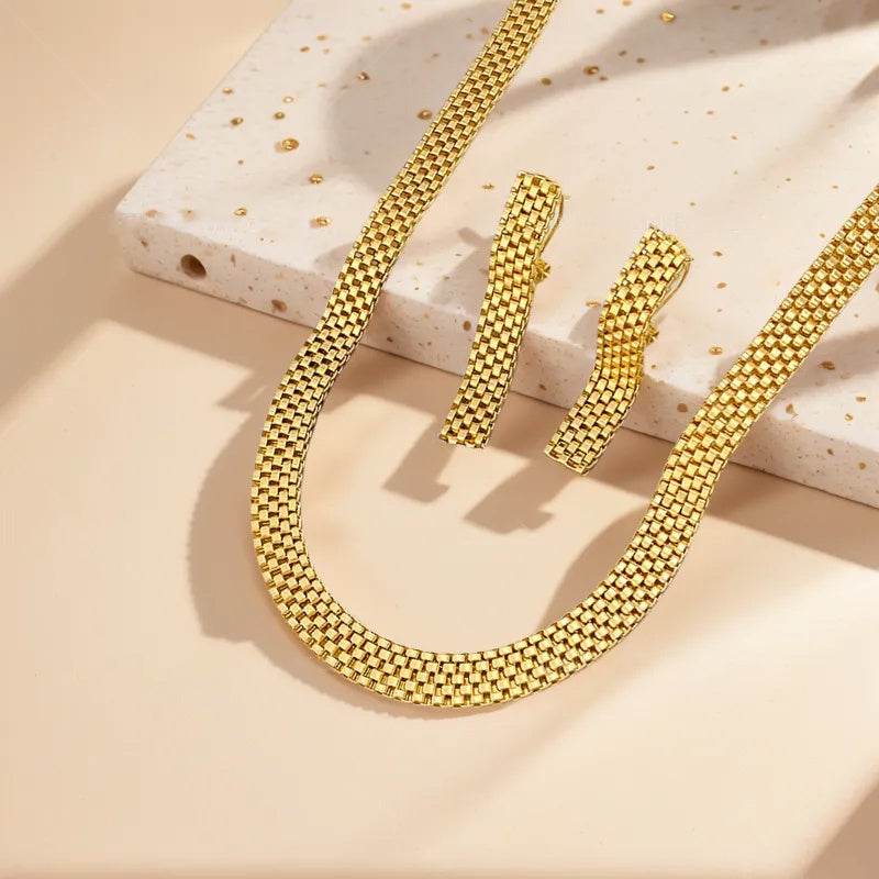 Refined Long Necklace, Bracelet & Earrings Set - View 8.0 | Avenly London