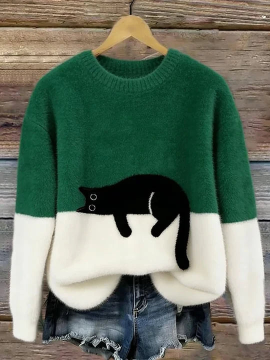 Elsyne | Cozy Cat print Sweater