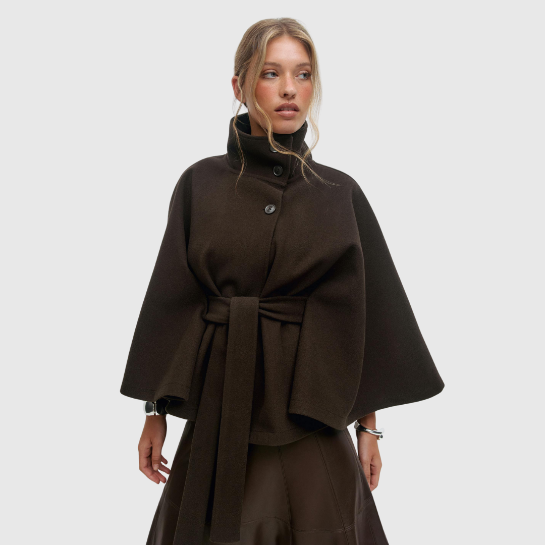 Belted Cape Jacket - View 9.0 | Avenly London