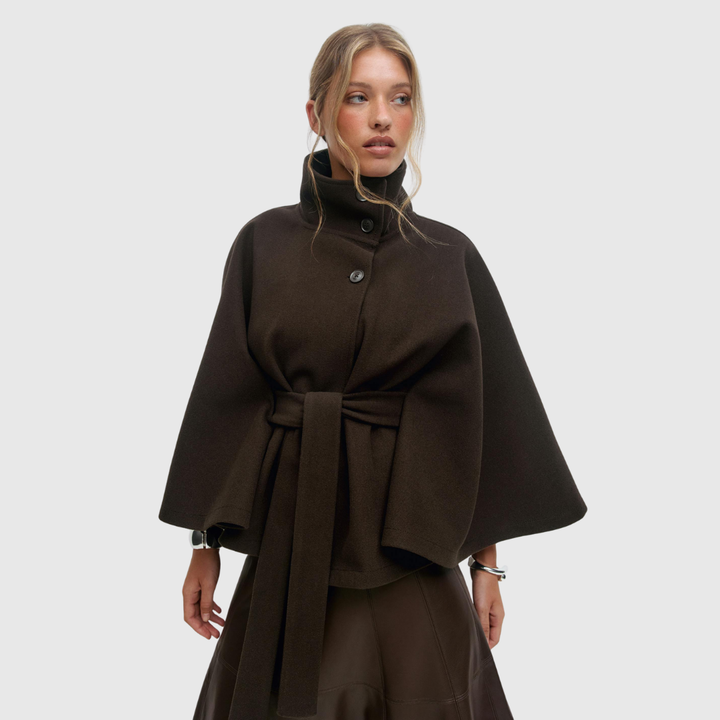 Belted Cape Jacket - View 9.0 | Avenly London
