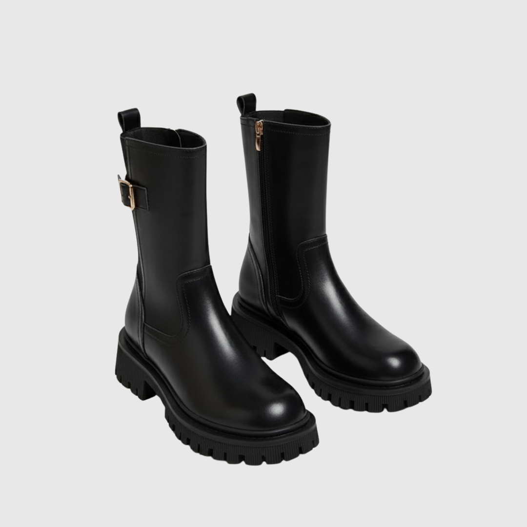 Buckle Chunky Ankle Boots - View 1.0 | Avenly London