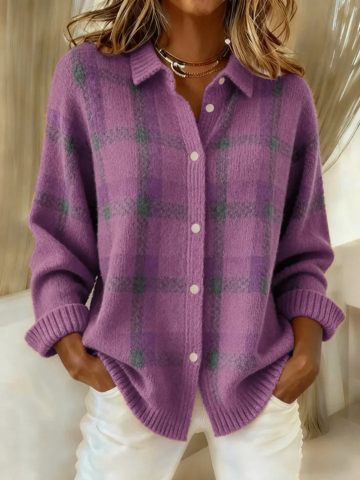 Victoria | Retro Check Pattern Jumper with Contrast