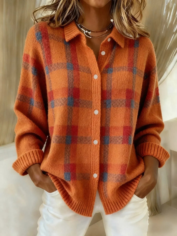 Victoria | Retro Check Pattern Jumper with Contrast