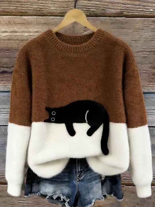 Elsyne | Cozy Cat print Sweater
