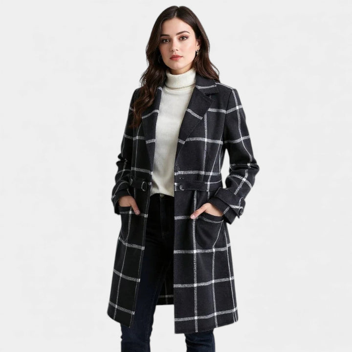 ADRIANA™ - CLASSIC PLAID WINTER TRENCH COAT