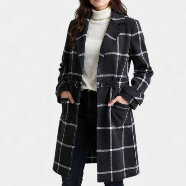 ADRIANA™ - CLASSIC PLAID WINTER TRENCH COAT