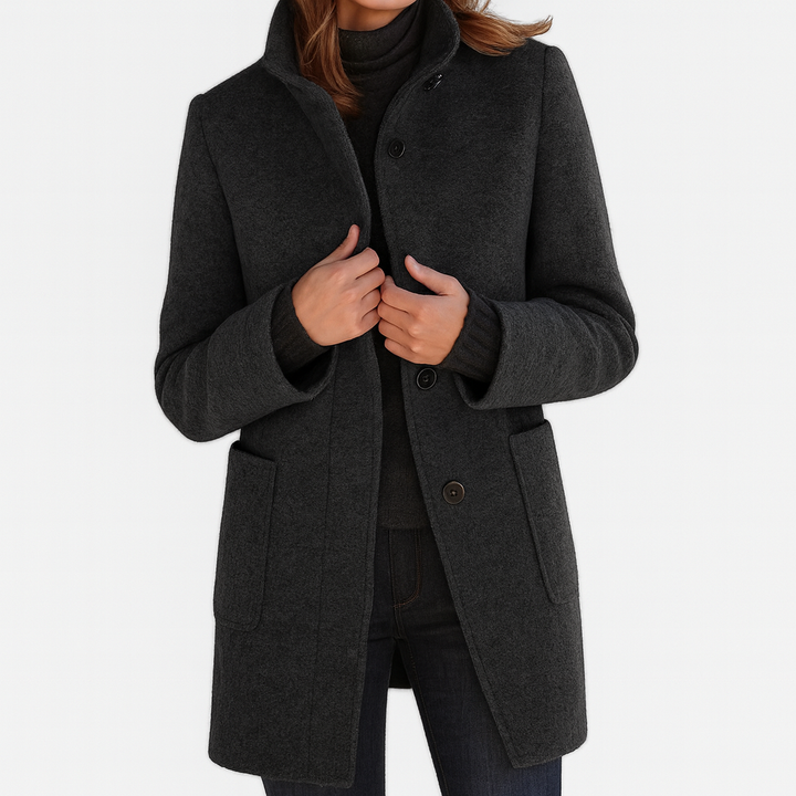 Marlow Grace | High Collar Wool Blend Jacket