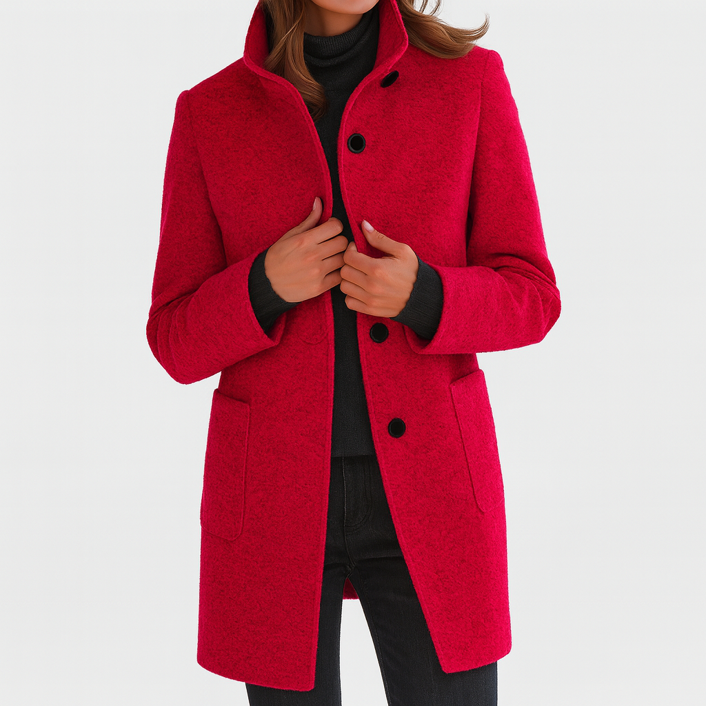 Marlow Grace | High Collar Wool Blend Jacket