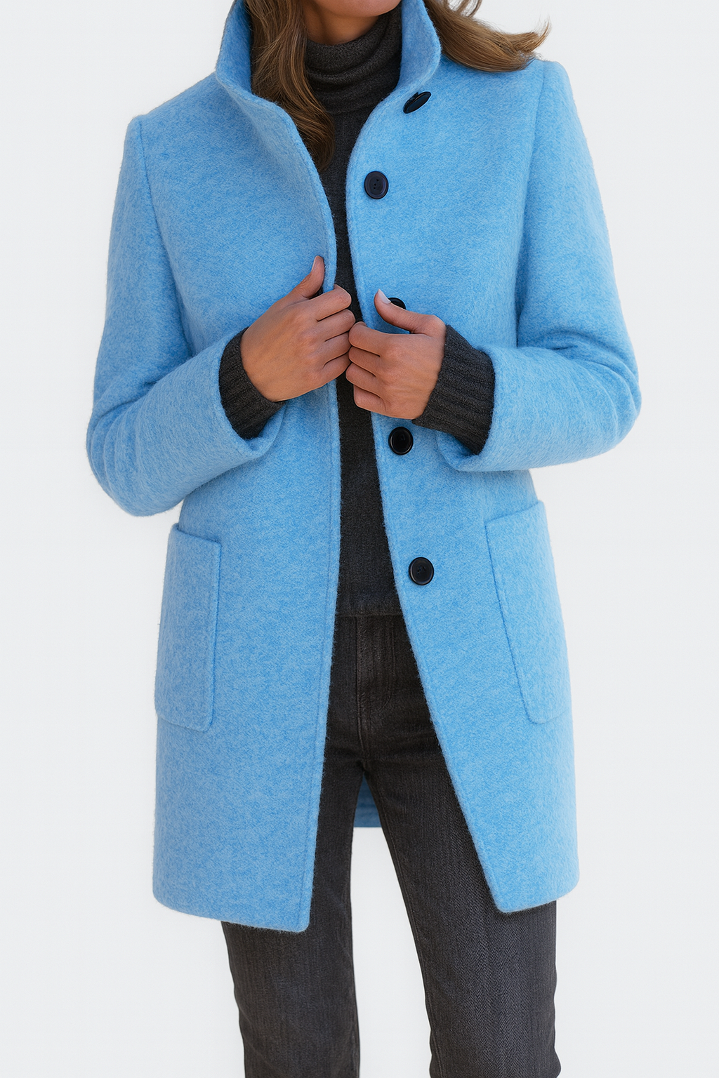 Marlow Grace | High Collar Wool Blend Jacket