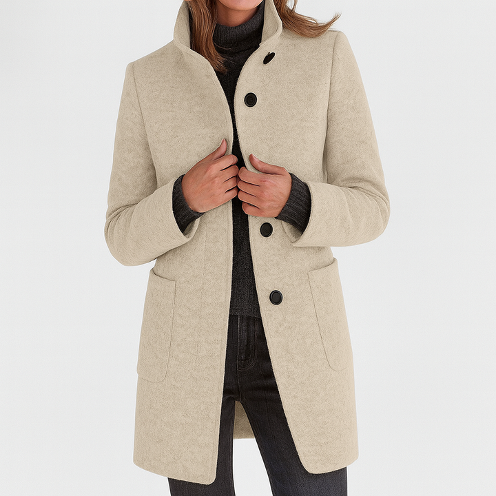 Marlow Grace | High Collar Wool Blend Jacket