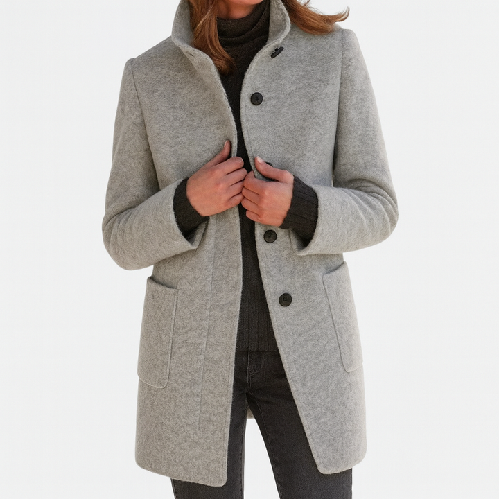 Marlow Grace | High Collar Wool Blend Jacket
