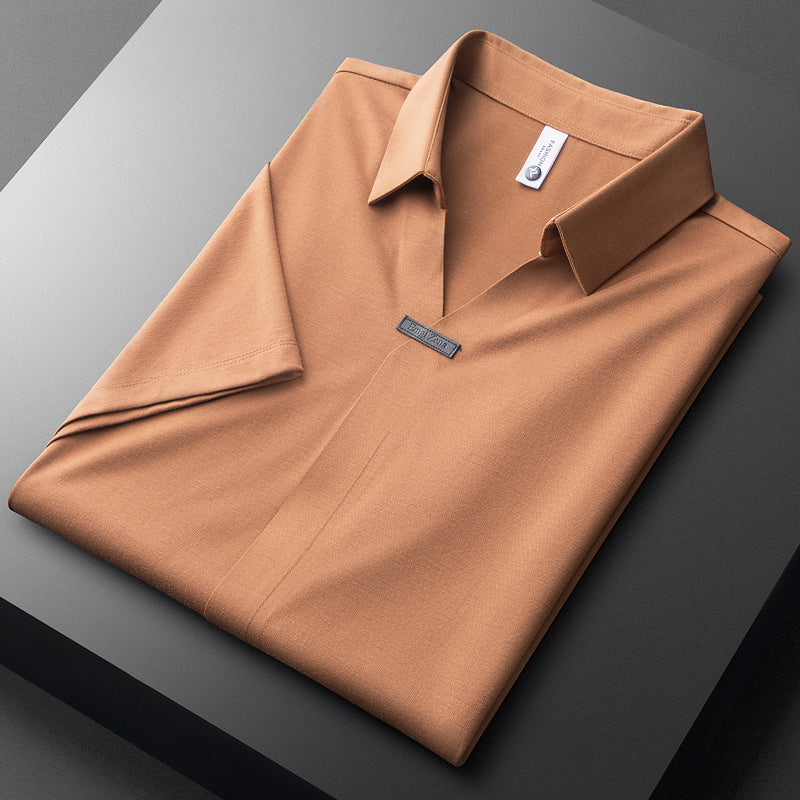 Kael Cotton Silk Polo Shirt