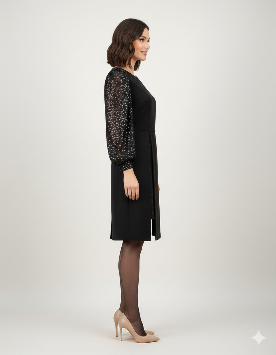 Avora Lyon | Elegant Dress with Balloon Sleeves