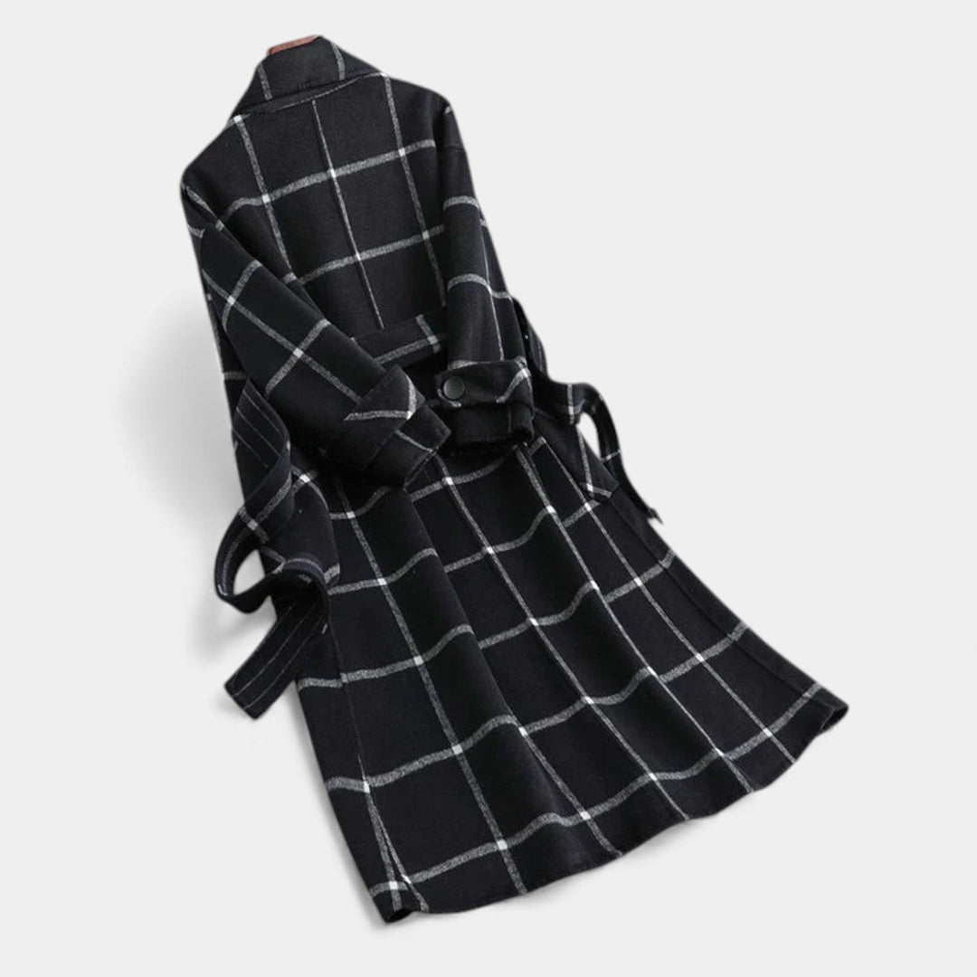 ADRIANA™ - CLASSIC PLAID WINTER TRENCH COAT