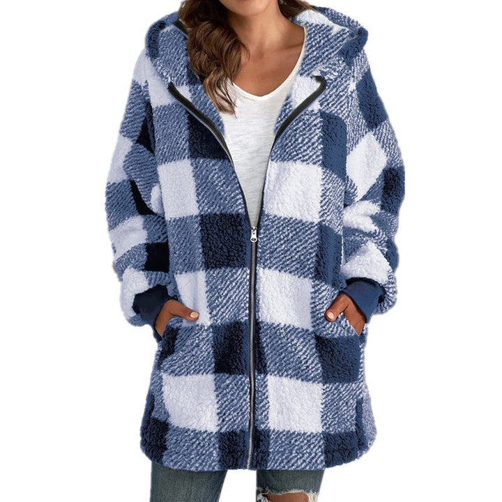 ARABELLA™ | Plaid Fleece Long Sleeve Hooded Coat