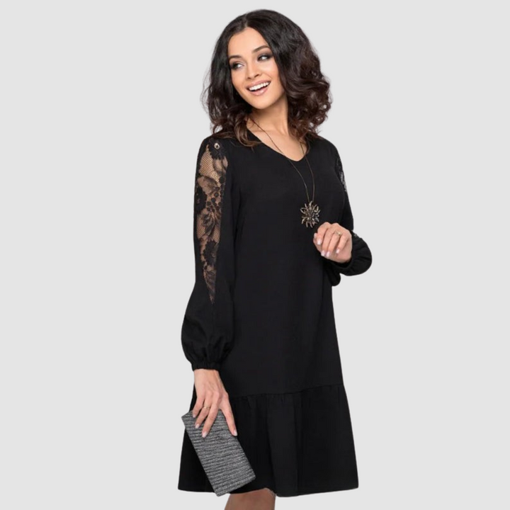 Lowri Quinn | Lace-Sleeve Midi Dress - View 3.0 | Avenly London