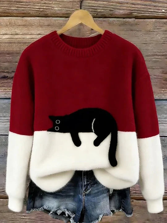 Elsyne | Cozy Cat print Sweater