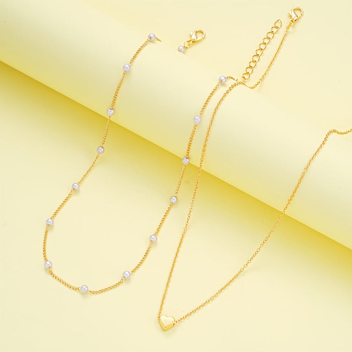 Simple Heart Necklace & Bracelet Set - View 5.0 | Avenly London