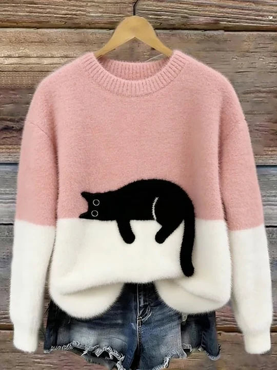Elsyne | Cozy Cat print Sweater