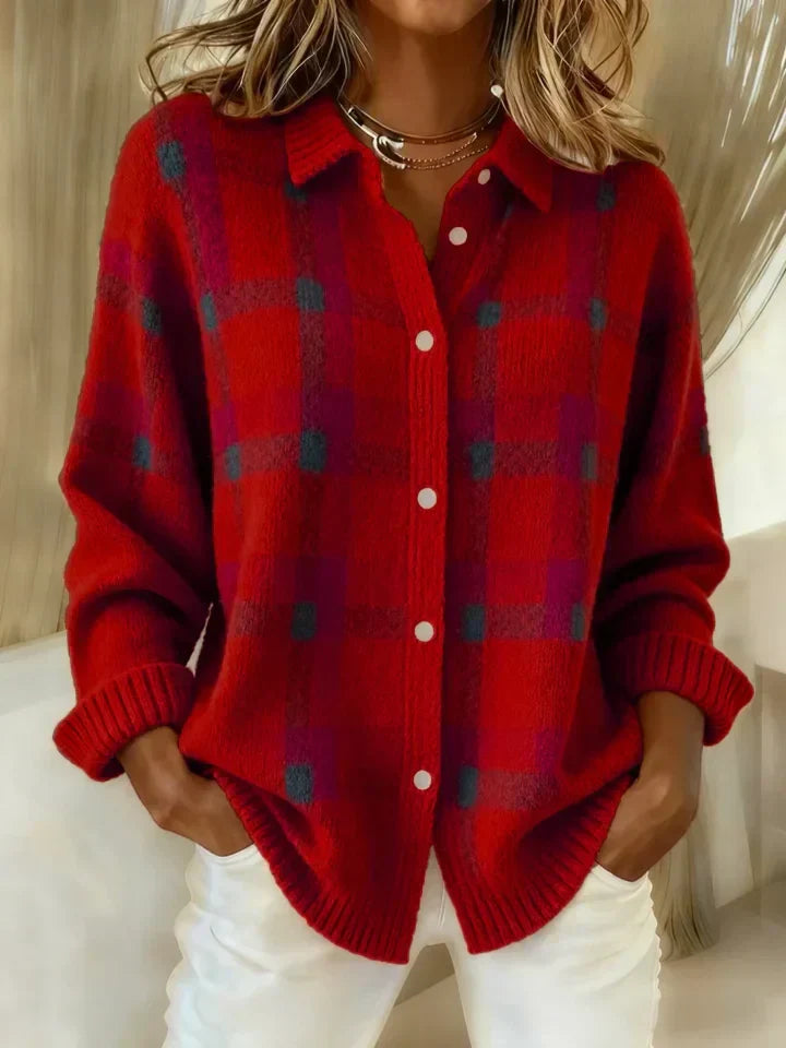 Victoria | Retro Check Pattern Jumper with Contrast