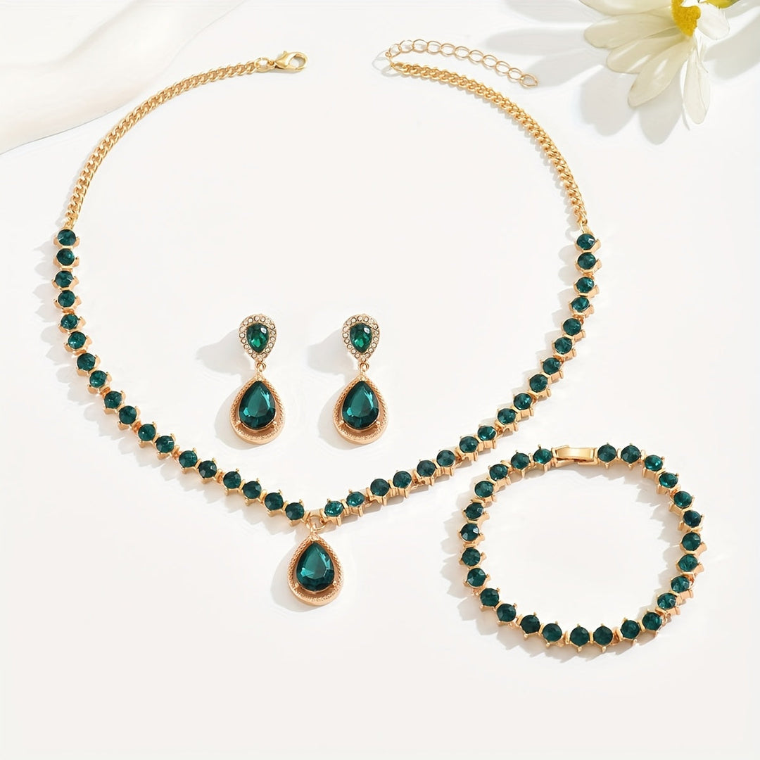 Elegant Geometric Crystal Jewelry Set - View 2.0 | Avenly London